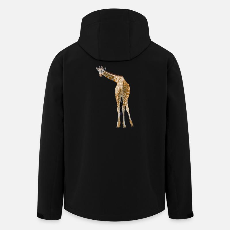 Giraffe grüßt aus der Savanne - Recycelte Männer Softshell-Jacke von Stanley/Stella - Schwarz