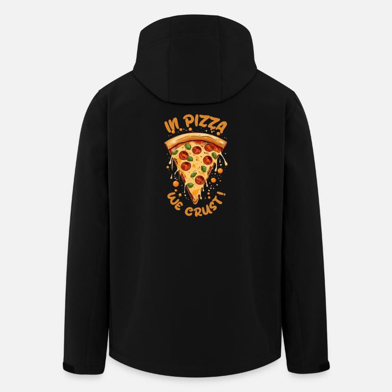 IN PIZZA WE CRUST, VIBRANT PEPPERONI PIZZA SLICE - Men’s Recycled Softshell Jacket by Stanley/Stella - black
