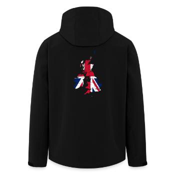 United Kingdom Flag Landscape England - Recycelte Männer Softshell-Jacke von Stanley/Stella - Schwarz - Hinten - AI Model Male 185 light (185cm)