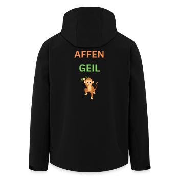AFFEN GEIL - Recycelte Männer Softshell-Jacke von Stanley/Stella - Schwarz - Hinten - AI Model Male 185 light (185cm)