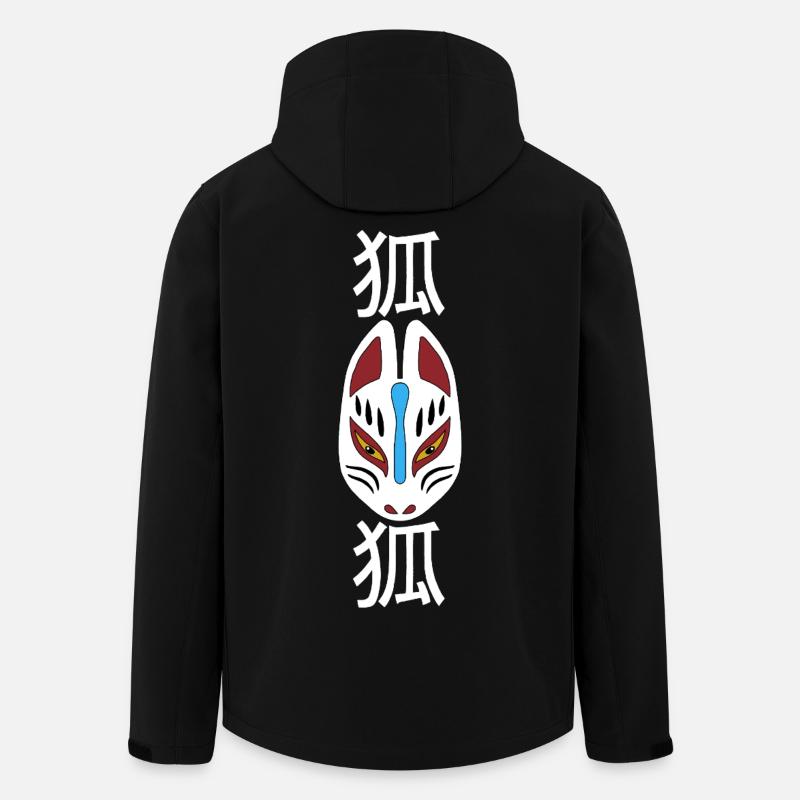 Strange Japanese Fox (White) - Men’s Recycled Softshell Jacket by Stanley/Stella - black