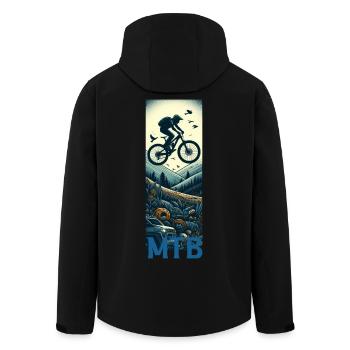 Mtb - Recycelte Männer Softshell-Jacke von Stanley/Stella - Schwarz - Hinten - AI Model Male 185 light (185cm)