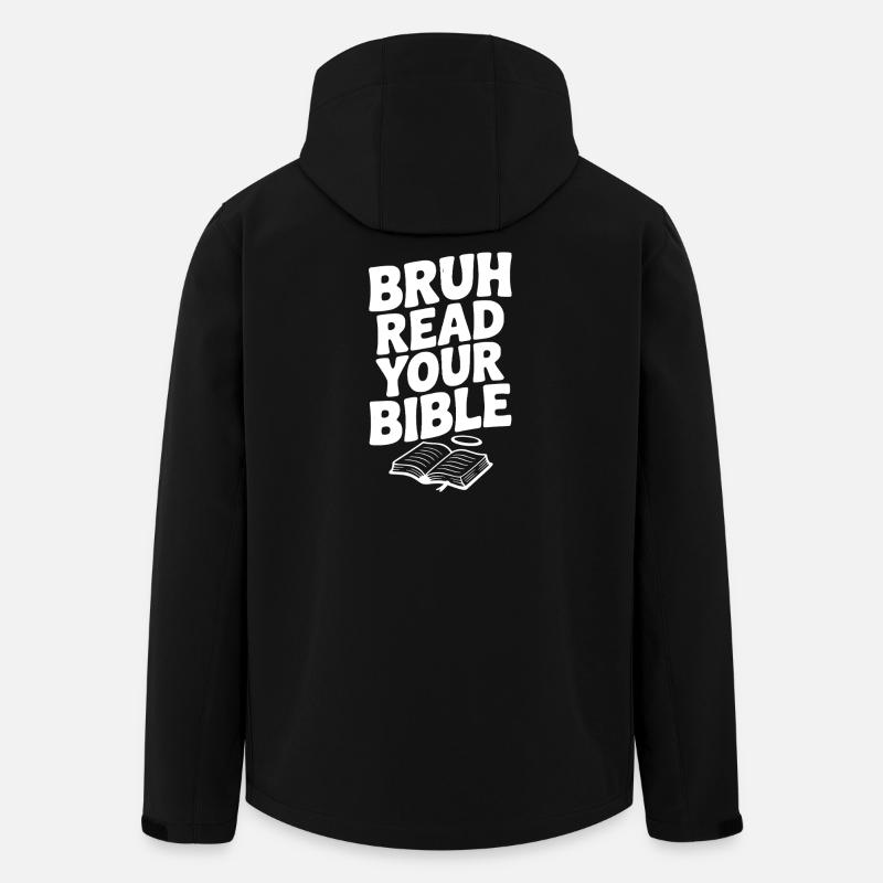 Bruh Læs din bibel - Stanley/Stella herre softshelljakke i genanvendt polyester Discoverer - sort