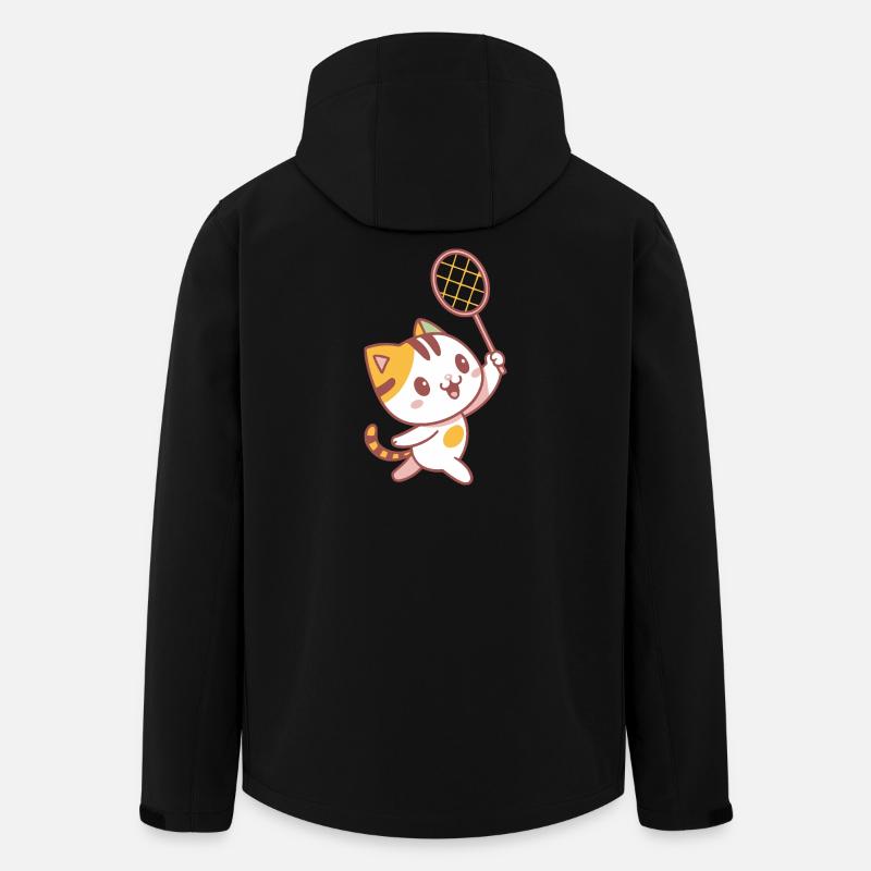 Glückliches Badminton-Kätzchen - Recycelte Männer Softshell-Jacke von Stanley/Stella - Schwarz