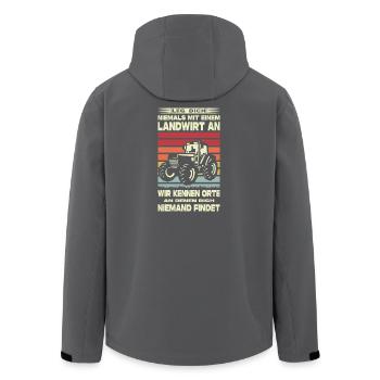 Agriculteur offre des cadeaux agricoles Tracteurs agricoles - Veste softshell homme en polyester recyclé Stanley/Stella - noir - Dos - AI Model Male 185 light (185cm)