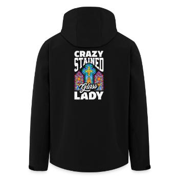 Stained Glass Art Stained Glass Artist - Men’s Recycled Softshell Jacket by Stanley/Stella - black - Back - AI Model Male 185 light (185cm)