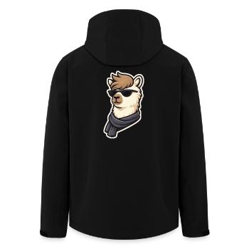 Cool Alpaga Attitude – Streetwear, design animalier - Veste softshell homme en polyester recyclé Stanley/Stella - noir - Dos - AI Model Male 185 light (185cm)