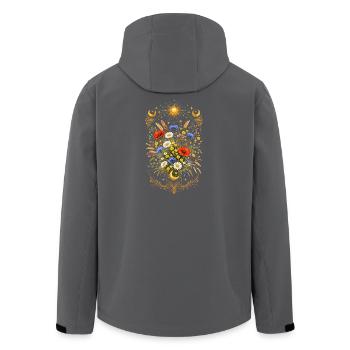 Mystischer Wildblumenstrauß Sonne Mond Floral  - Recycelte Männer Softshell-Jacke von Stanley/Stella - Schwarz - Hinten - AI Model Male 185 light (185cm)