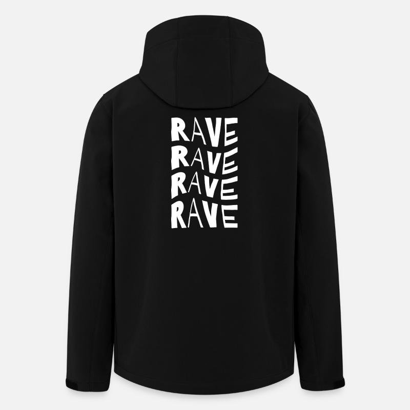 Typographie Rave Repeat - Veste softshell homme en polyester recyclé Stanley/Stella - noir