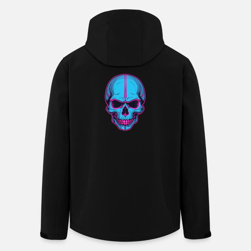 Neon Skull Blue Skull Flair - Men’s Recycled Softshell Jacket by Stanley/Stella - black
