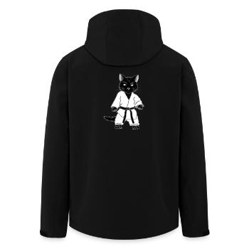 Karate Cat in Black Belt - Men’s Recycled Softshell Jacket by Stanley/Stella - black - Back - AI Model Male 185 light (185cm)