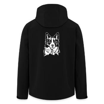 BORDER COLLIE Portrait Hunde Hütehunde Wilsigns - Recycelte Männer Softshell-Jacke von Stanley/Stella - Schwarz - Hinten - AI Model Male 185 light (185cm)
