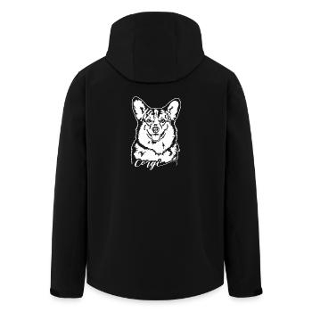 Corgi Portrait Dog Portrait Dogs Wilsigns - Men’s Recycled Softshell Jacket by Stanley/Stella - black - Back - AI Model Male 185 light (185cm)