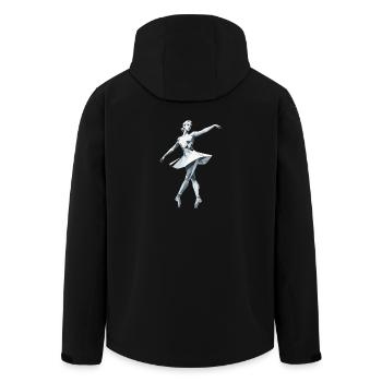Low Poly Ballerina - Ballet Design - Men’s Recycled Softshell Jacket by Stanley/Stella - black - Back - AI Model Male 185 light (185cm)