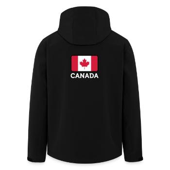 National Flag Of Canada - Men’s Recycled Softshell Jacket by Stanley/Stella - black - Back - AI Model Male 185 light (185cm)