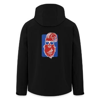 Kopf des Todes Hipster bärtiger Schädel Kran Design Fant - Recycelte Männer Softshell-Jacke von Stanley/Stella - Schwarz - Hinten - AI Model Male 185 light (185cm)