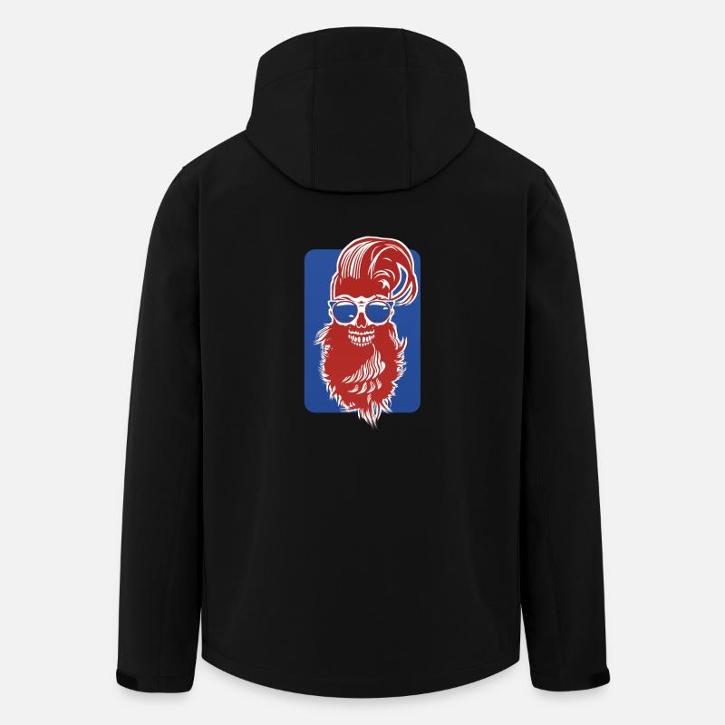Kopf des Todes Hipster bärtiger Schädel Kran Design Fant - Recycelte Männer Softshell-Jacke von Stanley/Stella - Schwarz