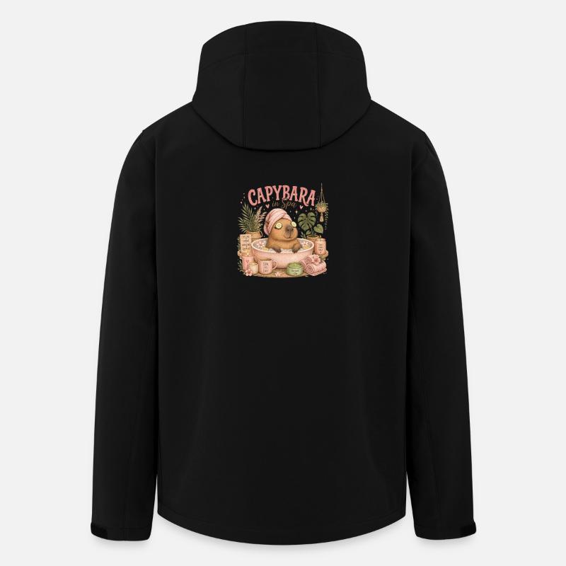 Capybara Spa Getaway - Men’s Recycled Softshell Jacket by Stanley/Stella - black