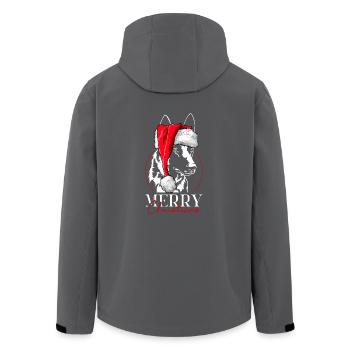 Père Noël Malinois Joyeux Noël Chiens Chien Wilsigns - Veste softshell homme en polyester recyclé Stanley/Stella - noir - Dos - AI Model Male 185 light (185cm)