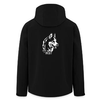 Loved by a Husky Hundespruch Wilsigns - Recycelte Männer Softshell-Jacke von Stanley/Stella - Schwarz - Hinten - AI Model Male 185 light (185cm)
