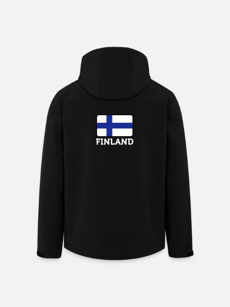 National Flag Of Finland - Men’s Recycled Softshell Jacket by Stanley/Stella - black