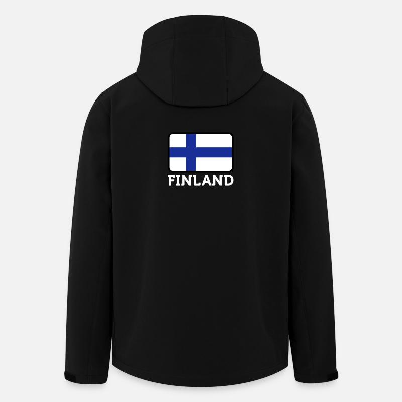 Drapeau national de la Finlande - Veste softshell homme en polyester recyclé Stanley/Stella - noir