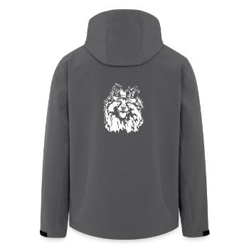 Wolfspitz Crown Dogs Dog Wilsigns - Men’s Recycled Softshell Jacket by Stanley/Stella - black - Back - AI Model Male 185 light (185cm)