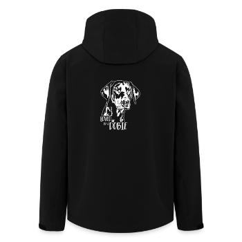 Loved by a Dobie Dog Saying Doberman Wilsigns - Men’s Recycled Softshell Jacket by Stanley/Stella - black - Back - AI Model Male 185 light (185cm)