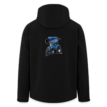 Belle Border Blue - Veste softshell homme en polyester recyclé Stanley/Stella - noir - Dos - AI Model Male 185 light (185cm)