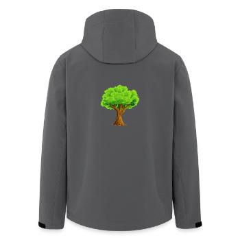 tree - Men’s Recycled Softshell Jacket by Stanley/Stella - black - Back - AI Model Male 185 light (185cm)