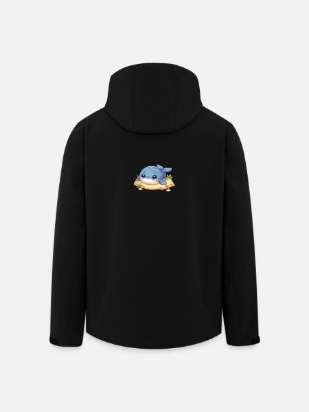 Whale on sandbank - Men’s Recycled Softshell Jacket by Stanley/Stella - black