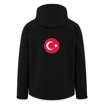 In A Sign Of Turkey - Men’s Recycled Softshell Jacket by Stanley/Stella - black - Back - AI Model Male 185 light (185cm)