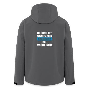Badminton Sportart - Recycelte Männer Softshell-Jacke von Stanley/Stella - Schwarz - Hinten - AI Model Male 185 light (185cm)