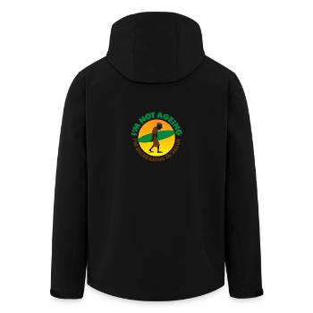 Ich bin nicht altern ich steige im Wert! - Recycelte Männer Softshell-Jacke von Stanley/Stella - Schwarz - Hinten - AI Model Male 185 light (185cm)