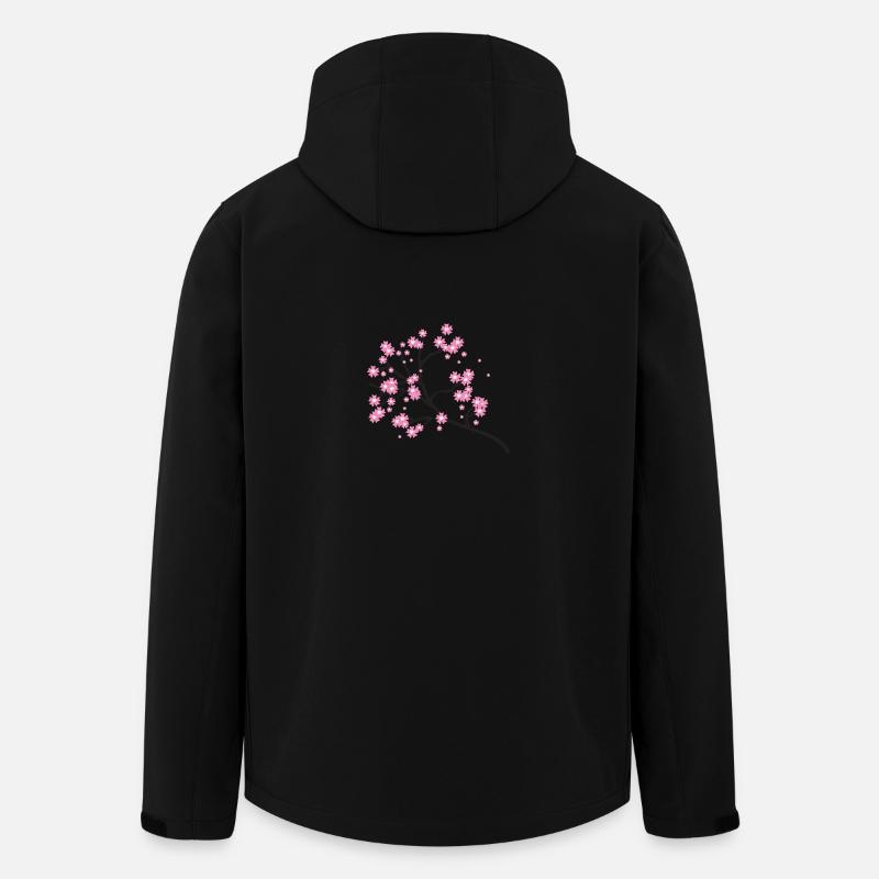 fleurs de cerisier - Veste softshell homme en polyester recyclé Stanley/Stella - noir