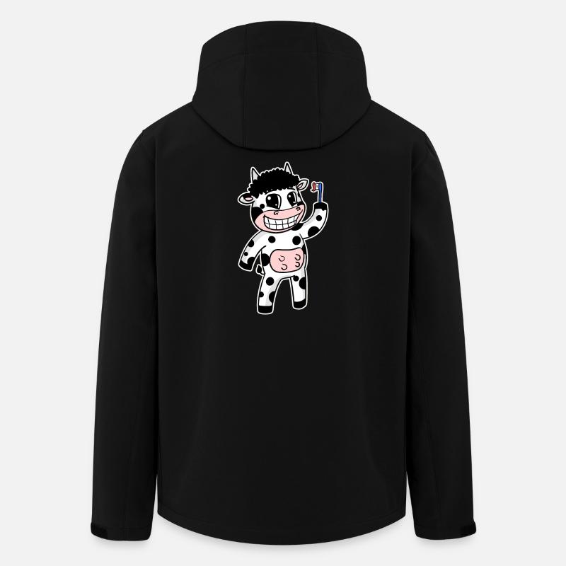 Cow with toothbrush - Men’s Recycled Softshell Jacket by Stanley/Stella - black