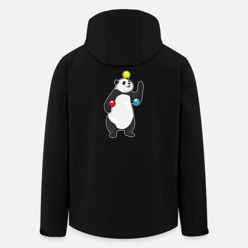 Panda Juggler Juggling - Men’s Recycled Softshell Jacket by Stanley/Stella - black