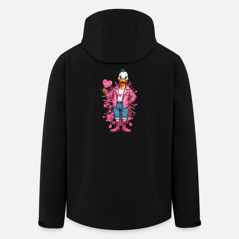 Punk Ente mit Herz - Recycelte Männer Softshell-Jacke von Stanley/Stella - Schwarz