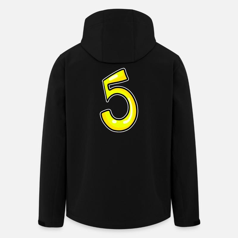 5 - Numéro jaune numéro cinquième - Veste softshell homme en polyester recyclé Stanley/Stella - noir