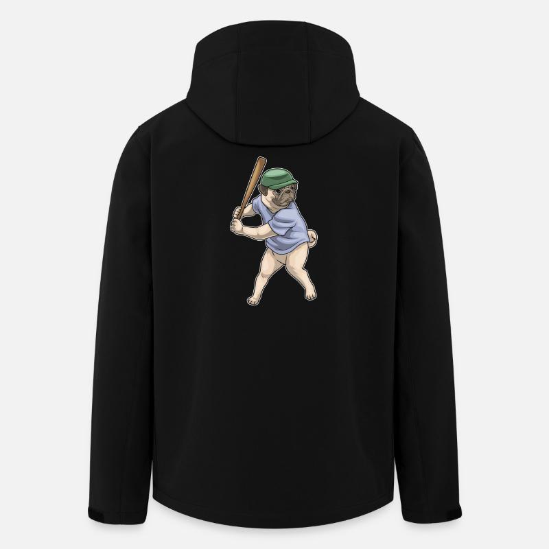 Mops Baseball Baseballschläger - Recycelte Männer Softshell-Jacke von Stanley/Stella - Schwarz