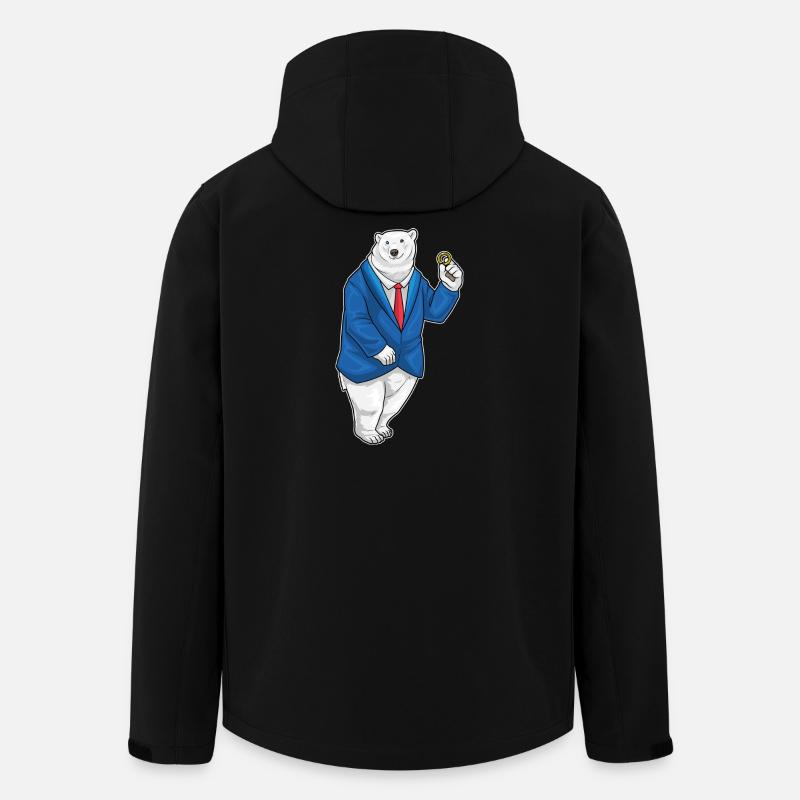 Eisbär Bräutigam Ehering Hochzeit - Recycelte Männer Softshell-Jacke von Stanley/Stella - Schwarz