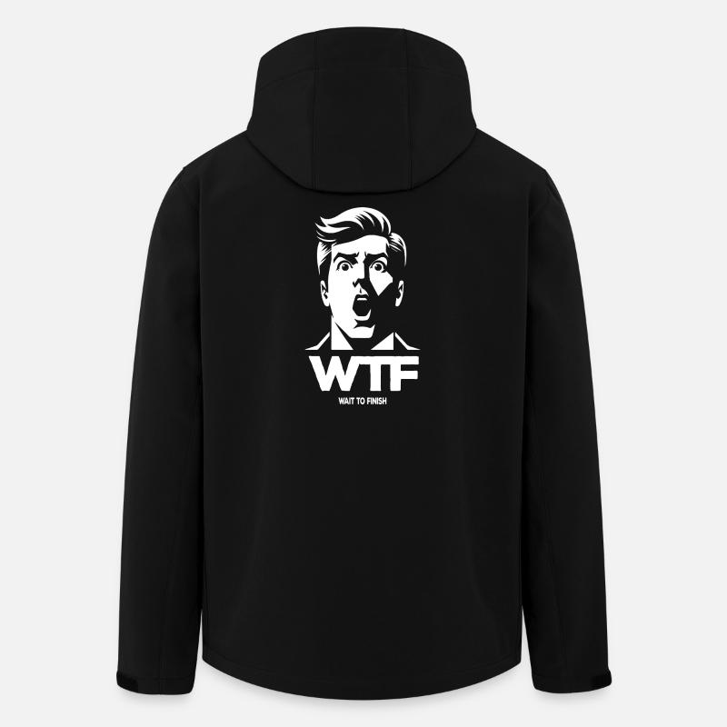 Surprised Man with WIF Text - Men’s Recycled Softshell Jacket by Stanley/Stella - black