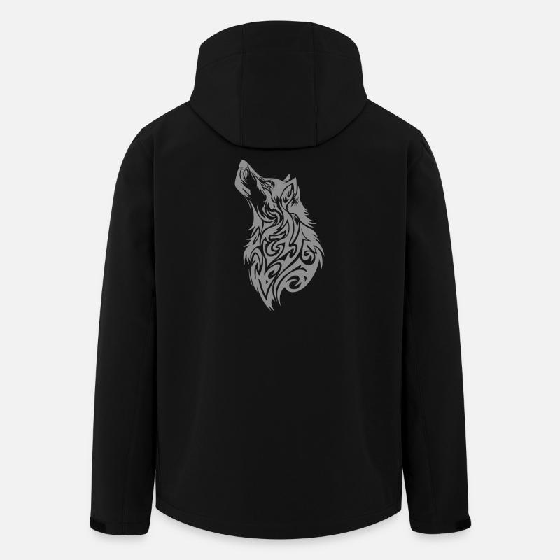 Nordischer Wolf Tribal Tattoo - Recycelte Männer Softshell-Jacke von Stanley/Stella - Schwarz