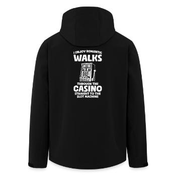 Romantic walks Casino Gambling Funny Player - Men’s Recycled Softshell Jacket by Stanley/Stella - black - Back - AI Model Male 185 light (185cm)