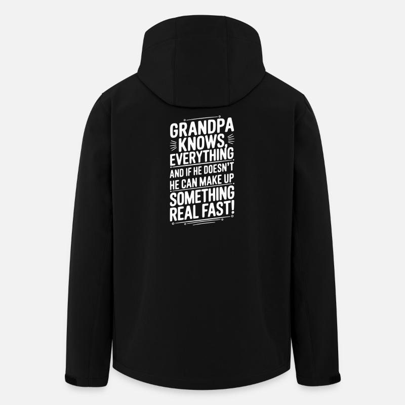 Papi sait tout Grand-père - Veste softshell homme en polyester recyclé Stanley/Stella - noir