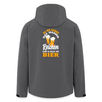 Funny Father's Day Gift Dad Beer - Men’s Recycled Softshell Jacket by Stanley/Stella - black - Back - AI Model Male 185 light (185cm)