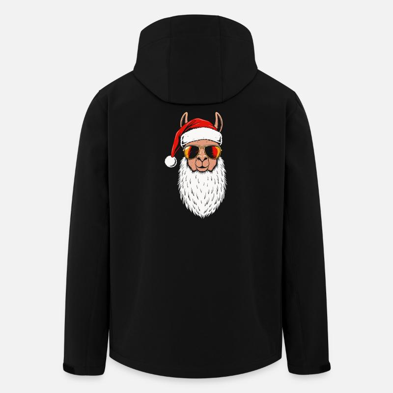 Santa Lama Fun Design Noël - Veste softshell homme en polyester recyclé Stanley/Stella - noir
