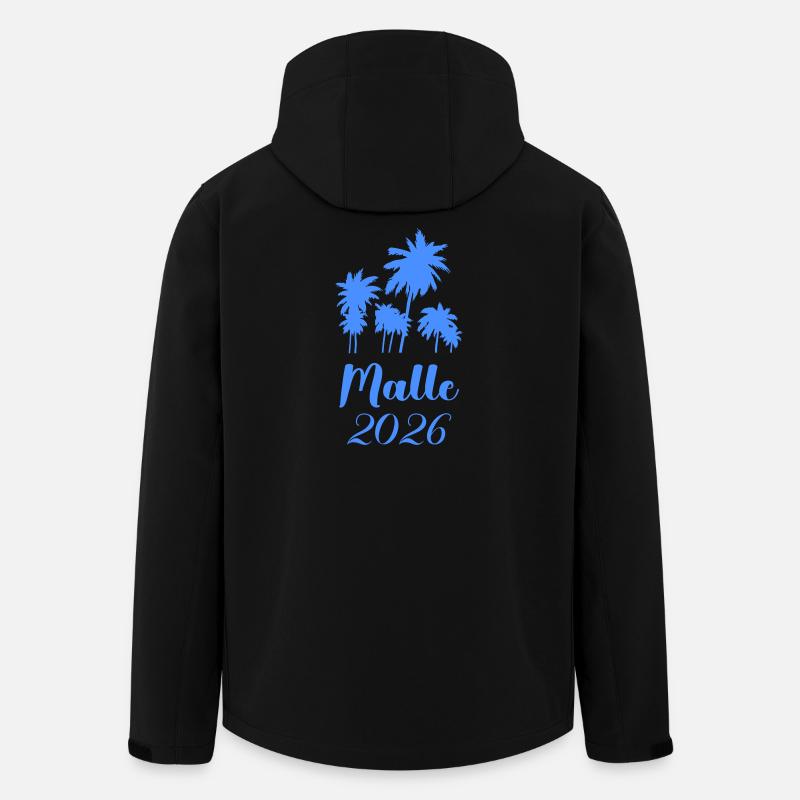 Malle 2026 Palmen Strand - Recycelte Männer Softshell-Jacke von Stanley/Stella - Schwarz
