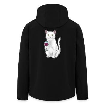 Katze Rotwein - Recycelte Männer Softshell-Jacke von Stanley/Stella - Schwarz - Hinten - AI Model Male 185 light (185cm)