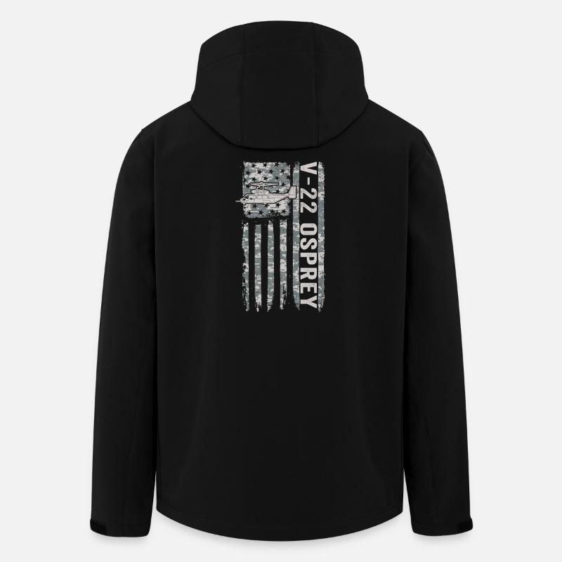 Hélicoptère militaire V-22 Osprey avec l’American - Veste softshell homme en polyester recyclé Stanley/Stella - noir